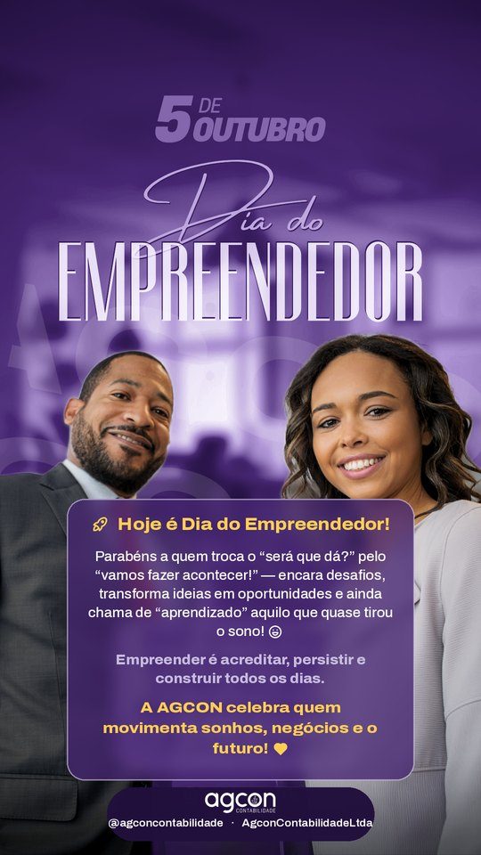 Arte do Dia do Empreendedor da AGCON